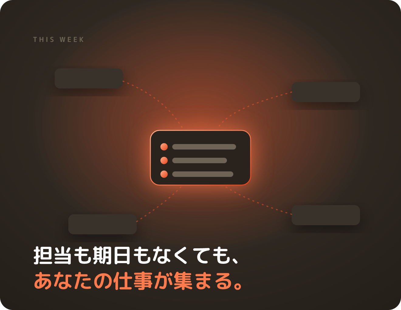 今週のタスク・あなたのタスクかも — 自分の仕事が集まるビューの画面
